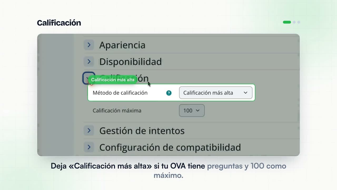 Configuración de Calificación y Finalización de actividad en Moodle